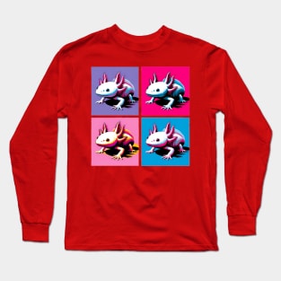 Leucistic Axolotls Pop Art - Cool Aquatic Creature Long Sleeve T-Shirt